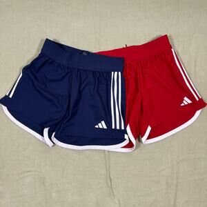 Adidas Athletic Running Shorts Small Navy and Red Sporty Classic - 2 pk